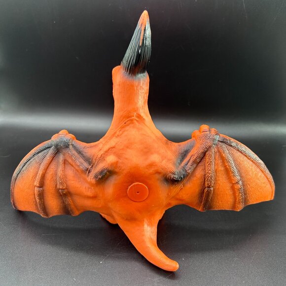 Pterodactyl Dinosaur Toy Figure 8" Soft Rubber Orange Black - Picture 5 of 10